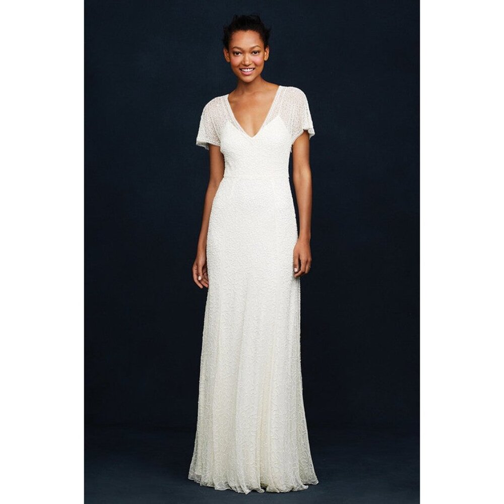 J. Crew Beaded Wedding Gown Size 0